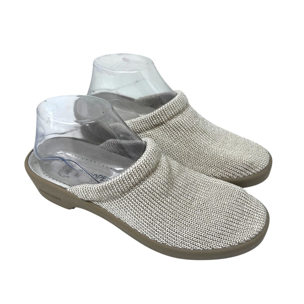 Arcopedico Slip on Mule Womens 38 / 7 - 7.5 Beige Knit Stretch Anatomic Footware